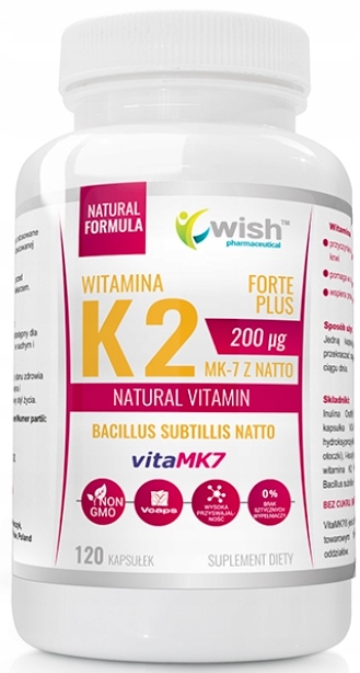 WISH WITAMINA K2 FORTE PLUS 200 mcg 120 kaps.