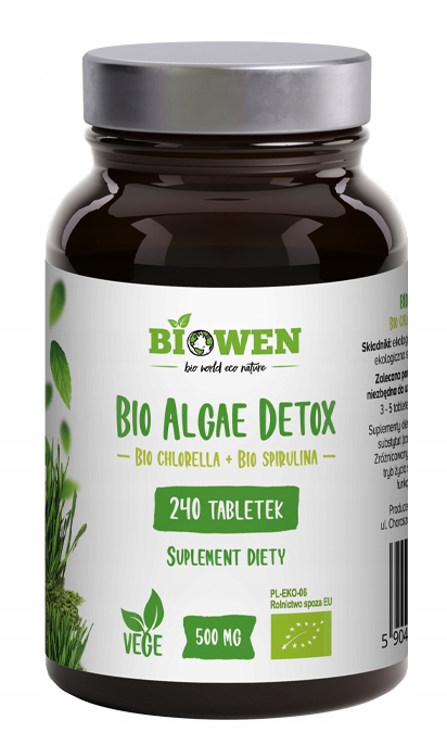 Biowen Bio Algae Detox Spirulina Chlorella BIO 240tabletek