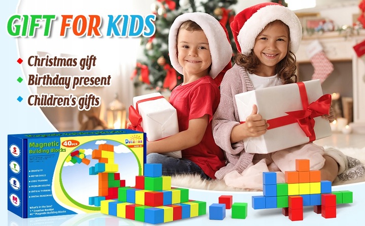 Klocki Konstrukcyjne Magnetyczne Edukacyjne Duże Zestaw Klocków Dla Dzieci