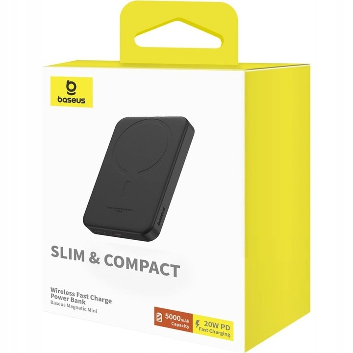 Powerbank indukcyjny z kablem USB-C Baseus do MagSafe Qi QC PD 5000mAh 20W