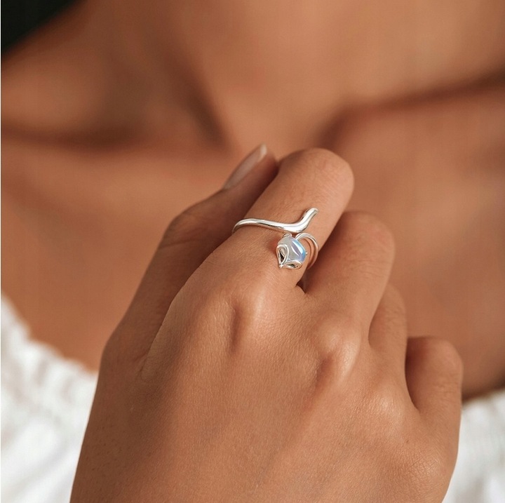 Pierścionek srebro LISEK regulowany s925 +pudełko