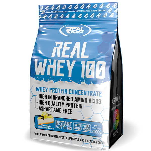 Real Pharm Whey 100 2000g WPC Białko Dieta Masło Orzechowe