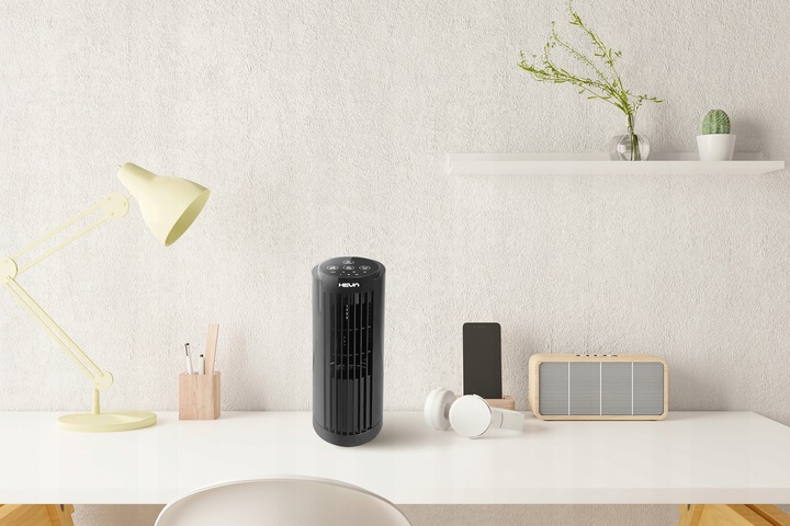 Wentylator kolumnowy HEVA PIX wiatrak biurkowy cichy stojący pilot LED