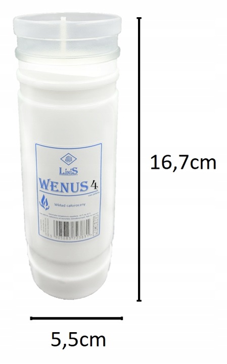Rewelacyjne wkłady do zniczy Parafinowe Lato Wenus 4 Linis 4dni 20szt.