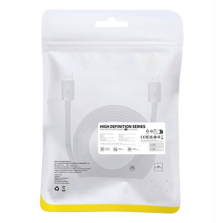 BASEUS KABEL DISPLAYPORT DO DISPLAYPORT 8K 1080P TECHNOLOGIA HDR KABEL 2M