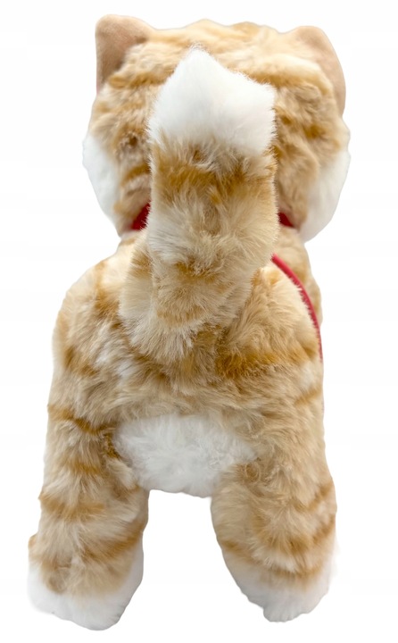 Kotek na smyczy interaktywny kot pluszowy chodzący kotek na baterie rudy sm