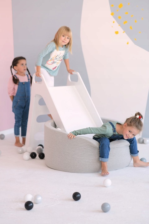 Suchy Basen z Kulkami 90x30 dla Dzieci Szary Smart 200 piłek MISIOO