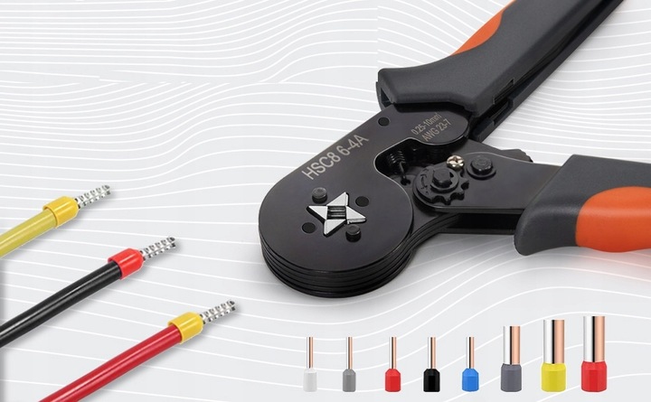 ZACISKARKA DO TULEJEK PRASKA KONEKTORÓW KOŃCÓWEK KABLI 1200 TULEJEK