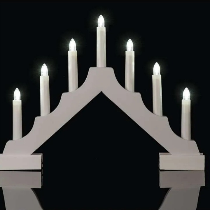 Świecznik adwentowy Drewniany upominek na święta 7 świec LED z timerem EMOS