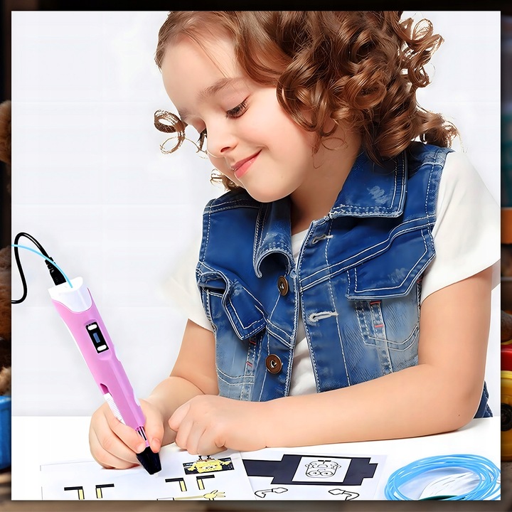 DŁUGOPIS 3D DRUKARKA MAGICZNY PEN DLA DZIECI ZESTAW + 10 METRÓW WKŁADU