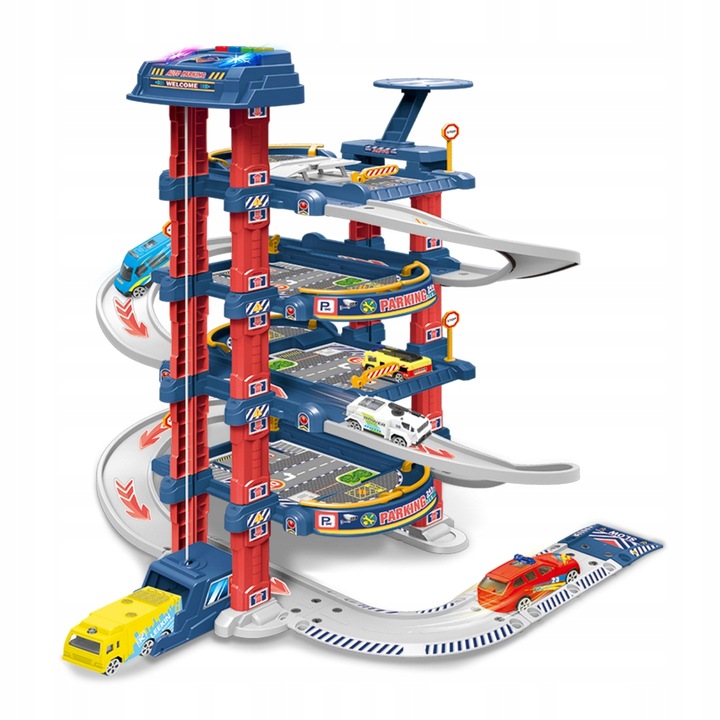 PARKING GARAŻ TOR SAMOCHODOWY Z WINDĄ DUŻY ZESTAW DLA DZIECI + AUTA