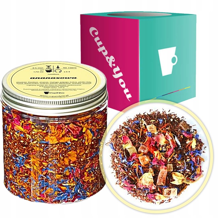 Herbata Rooibos ANANASOWA czerwonokrzew bez kofeiny ananas jaśmin mango