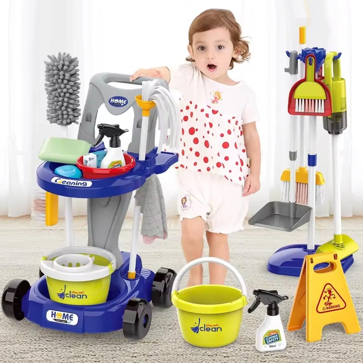 WÓZEK ODKURZACZ DUŻY ZESTAW DO SPRZĄTANIA MOP MATADI 29 AKC. DLA DZIECI