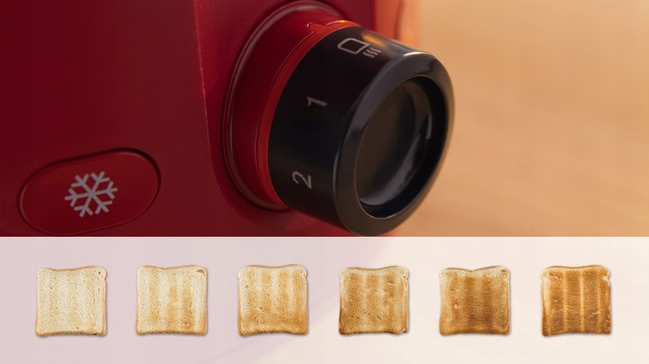 Toster Bosch MyMoment TAT2M124 950W 2 tosty Termostat Rozmrażanie Czerwony