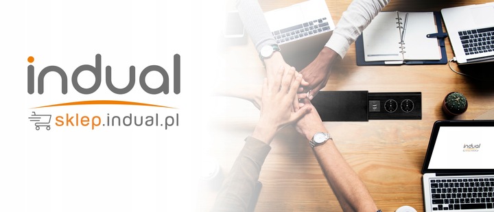 Gniazdo nablatowe chowane wpuszczane gniazdko 2xFR-CZARNE