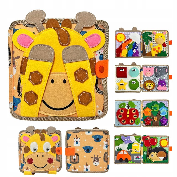 Tablica Manipulacyjna Sensoryczna Montessori Książeczka Zabawka Edukacyjna
