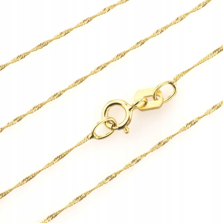 Złoty Krzyżyk z Łańcuszkiem 585 Pamiątka Chrztu Prezent dla Chłopca Grawer