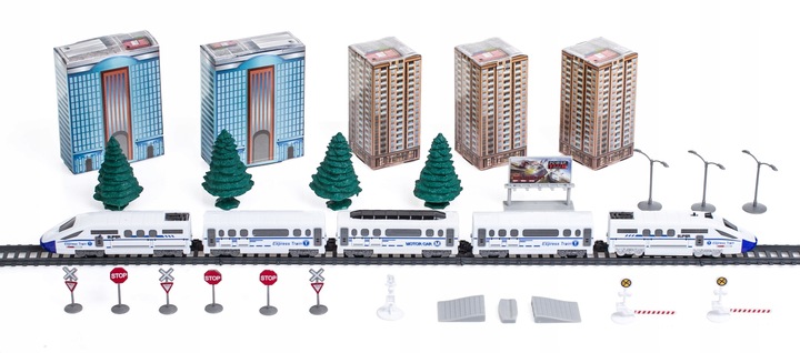 KOLEJKA ELEKTRYCZNA XXL Pociąg na baterie Most Tunele Zestaw TORY 9 metrów