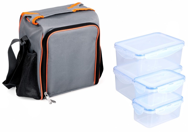 Torba termiczna lodówka Z POJEMNIKAMI LUNCHBOX piknikowa termoizolacyjna