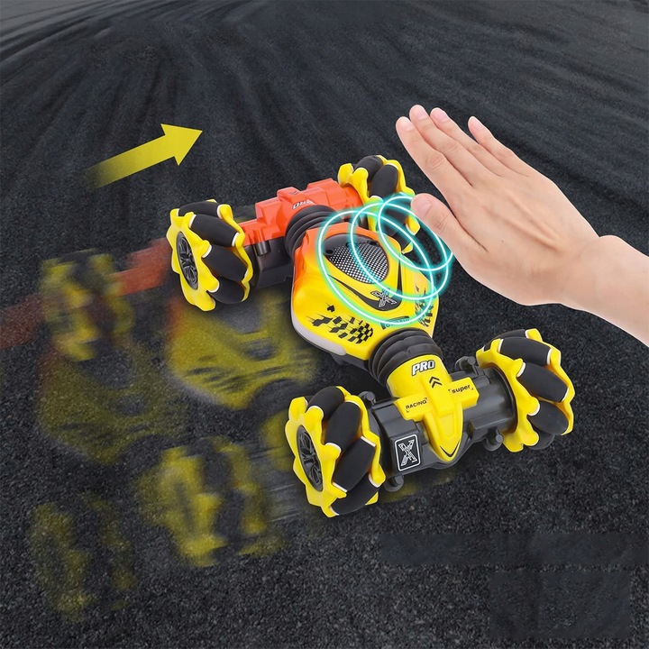 RC SAMOCHÓD KASKADERSKI ZE STEROWANIEM RĘCZNYM 2,4 GHZ OBRÓT O 360° + 2 AKU