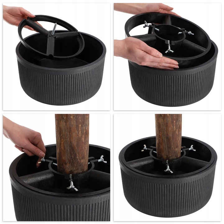 STOJAK POD CHOINKĘ CHOINKI POJEMNIK CHOINKOWY 5 L NA DRZEWKO 1,5 m CZARNY