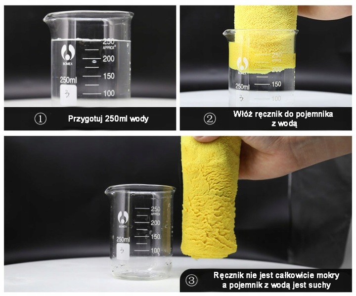 PUSZYSTY RĘCZNIK DO OSUSZANIA AUTA MIKROFIBRA 30*30 CM, 500gsm