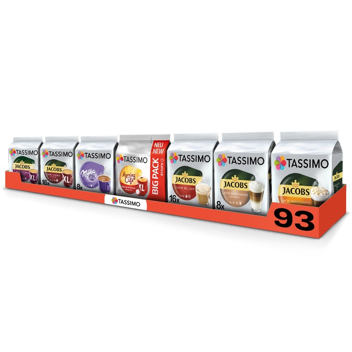 Kapsułki Tassimo kawa czarna , latte 6+1 opakowanie + ciastka GRATIS!