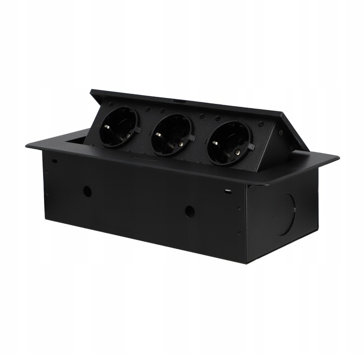 Gniazdo Nablatowe Chowane w Blat Kuchenny Potrójne Wpuszczane 3X 230V Biuro