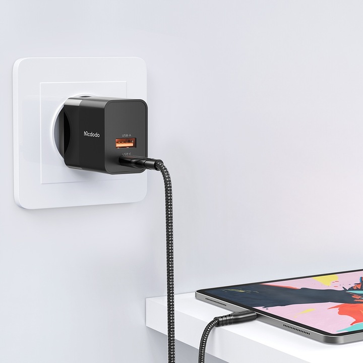 MCDODO ŁADOWARKA USB USB-C 20W + KABEL DO IPHONE