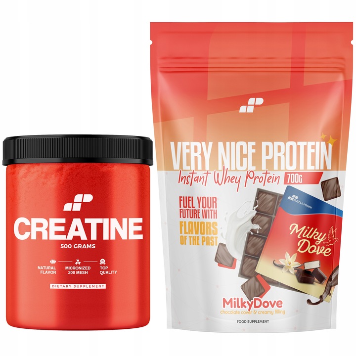 KREATYNA CREATINE MONOHYDRAT 500g + BIAŁKO WHEY WPC KONCENTRAT 700g