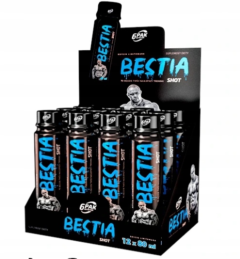 BESTIA 12x80ML PRZEDTRENINGÓWKA SHOT KOFEINA POMPA