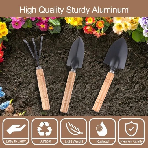 3-CZĘŚCIOWY MINI ZESTAW NARZĘDZI OGRODOWYCH NARZĘDZIA AKCESORIA DO OGRODU