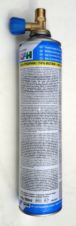 REDUKCJA DO NAPEŁNIANIA KARTUSZY Z ZAWORKIEM 7/16 - 3/8 PROPAN BUTAN