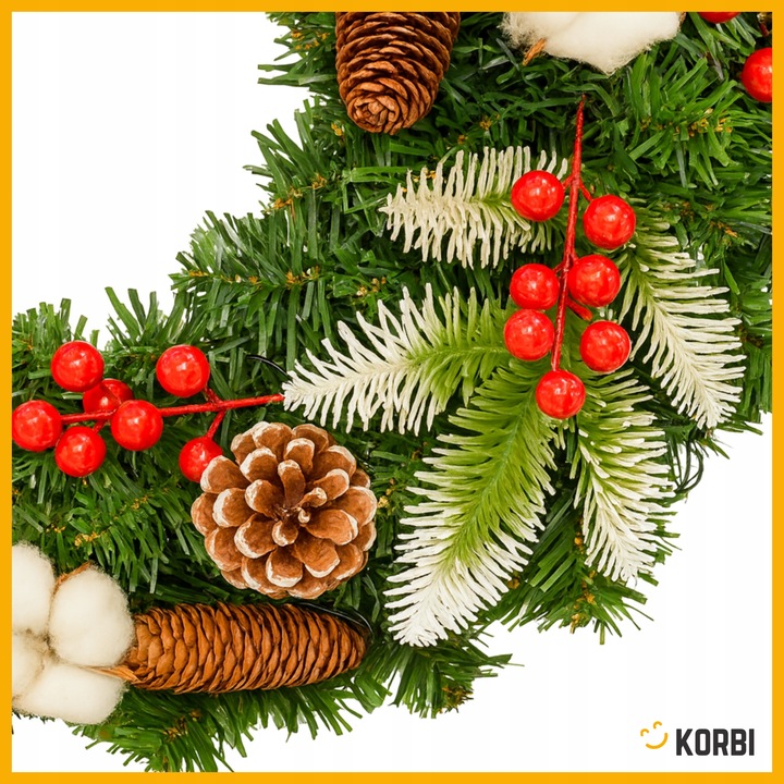 WIENIEC BOŻONARODZENIOWY ELEGANCKA DEKORACJA ŚWIĄTECZNA KOLOROWY WZ8 40CM