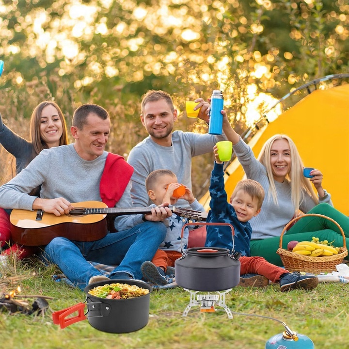 6800W Doskonała MINI kuchenka turystyczna gazowa na kartusze z adapterem