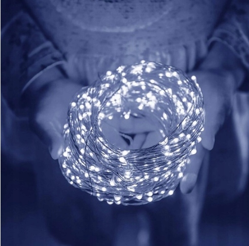 Lampki Choinkowe 1000 LED Mikro Drucik 100m Pilot Biały Zimny