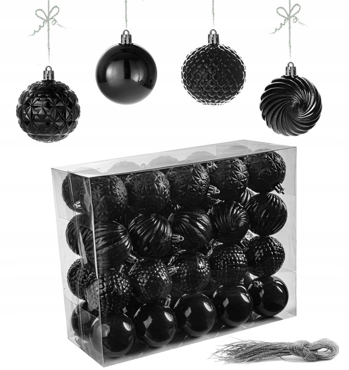 BOMBKI nietłukące CHOINKOWE wzory ZESTAW BOMBEK 6 cm 40 szt