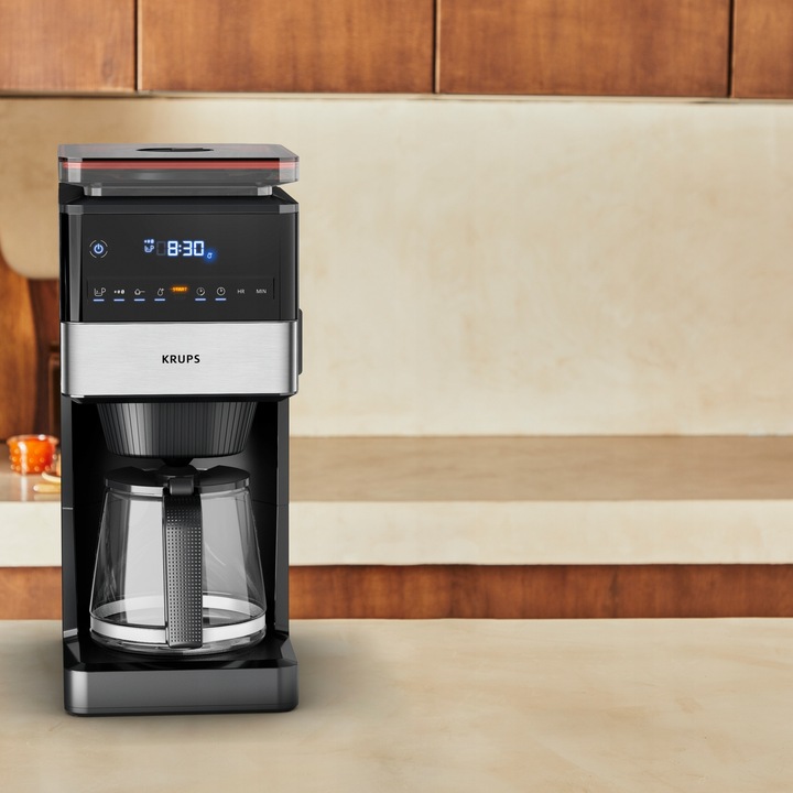 Ekspres przelewowy z wbudowanym stalowym młynkiem KRUPS Grind&BrewXL KM8428