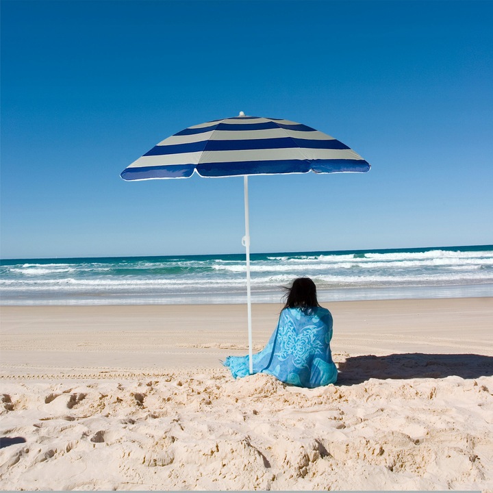 Parasol plażowy łamany z filtrem UPF50+ Captain Mike 160cm