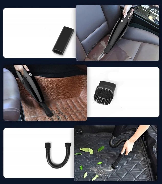 ODKURZACZ SAMOCHODOWY CZARNY PRZEWODOWY