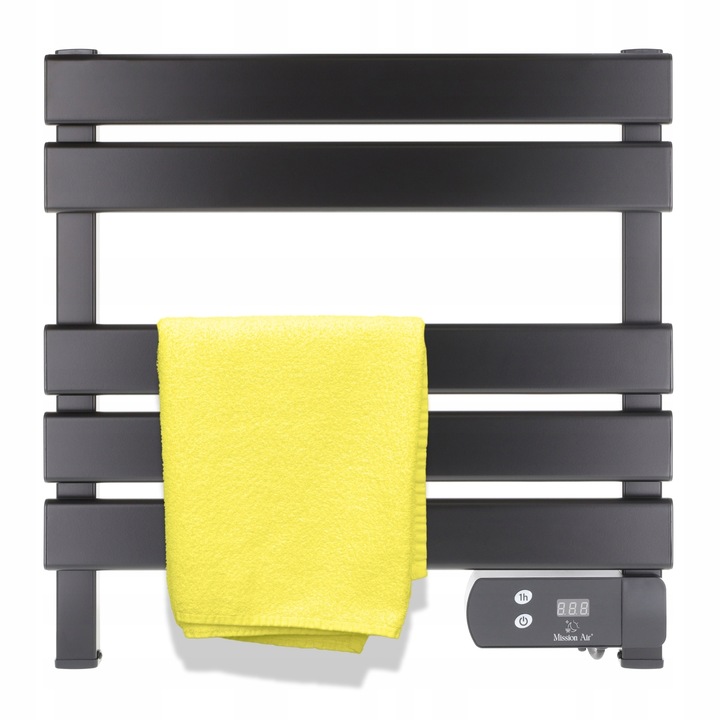 MAŁY GRZEJNIK ŁAZIENKOWY ELEKTRYCZNY drabinka suszarka timer CZARNY 150W