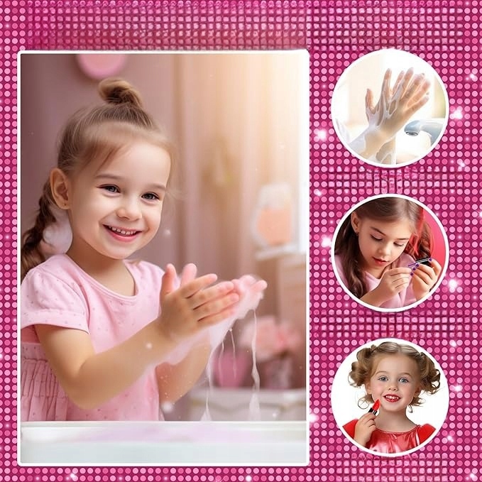 Kuferek do Makijażu dla Dzieci Zestaw Kosmetyków Bezpieczne Cienie Pomadki