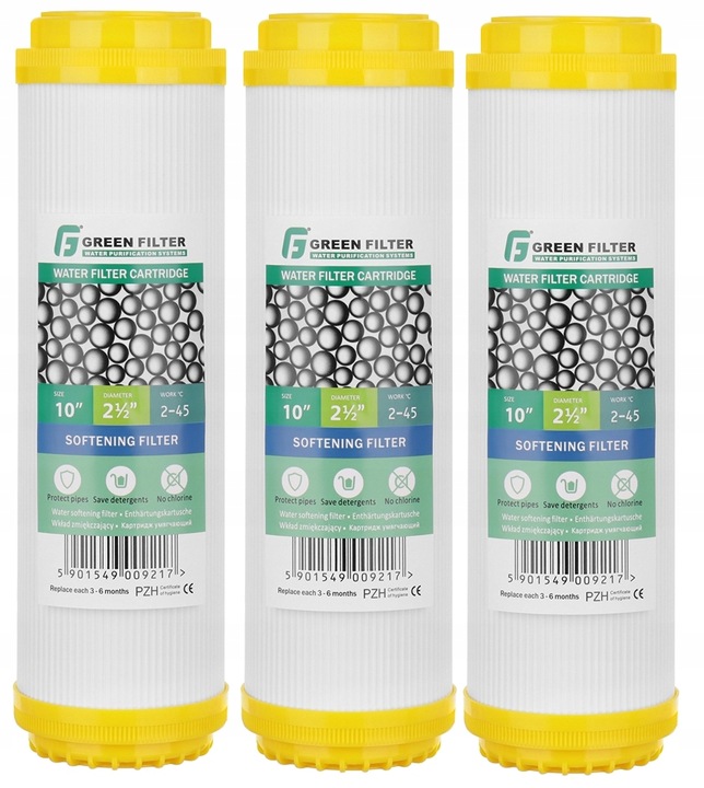 3 x Wkład filtr zmiękczający do filtra wody 10''