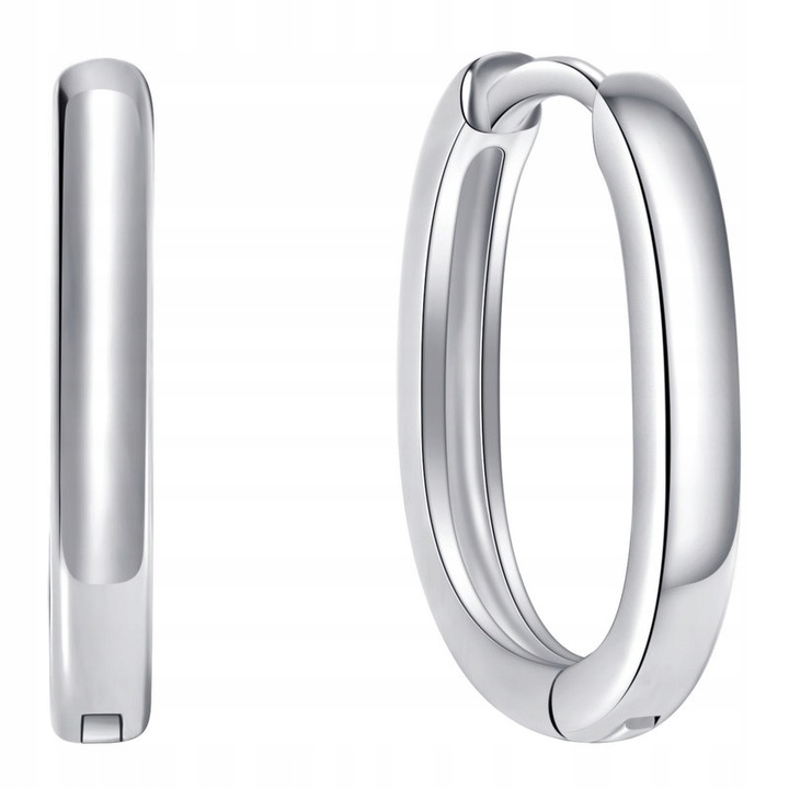 Kolczyki srebrne 925 elipsa geometryczne angielskie zapięcie srebro 925