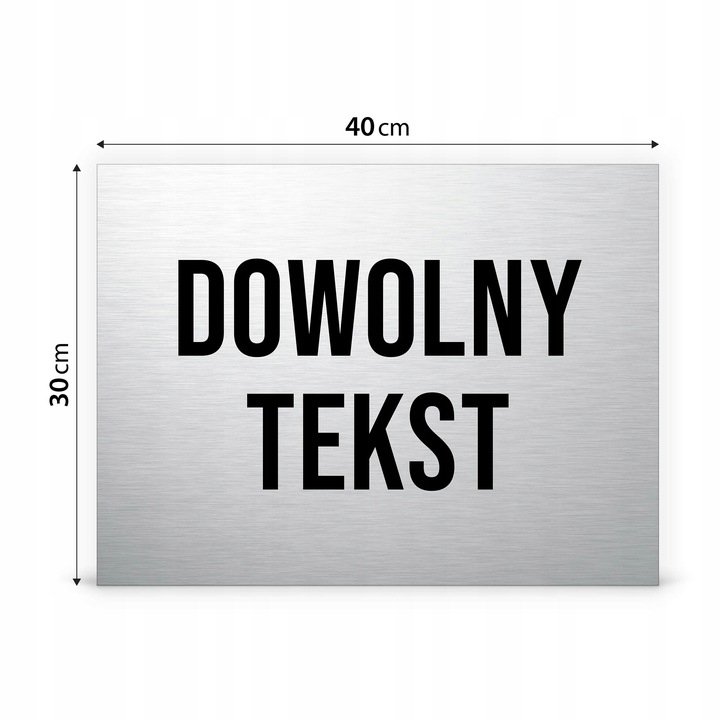 TABLICZKA INFORMACYJNA TWÓJ DOWOLNY NAPIS TEKST NADRUK DIBOND 40x30cm