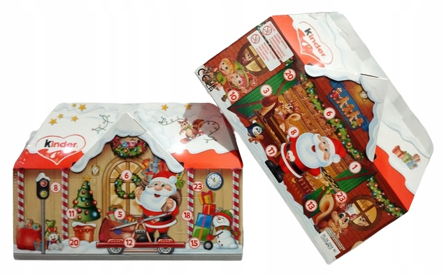 KINDER KALENDARZ ADWENTOWY DOMEK ZE SŁODYCZAMI CZEKOLADKI MIKOŁAJ cukierki