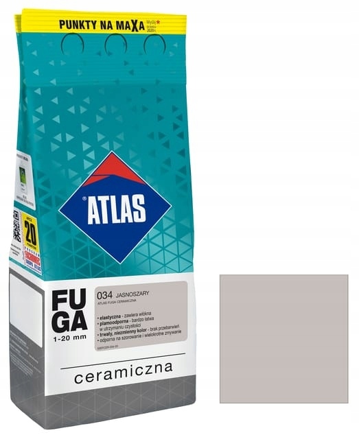 ATLAS FUGA CERAMICZNA JASNOSZARY 034 5KG