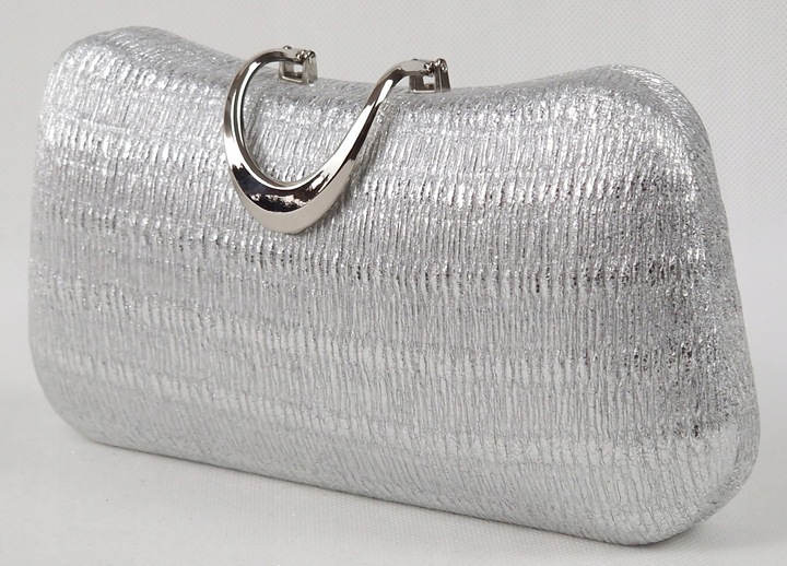 Torebka kopertówka puzderko wieczorowa elegancka wizytowa srebrna