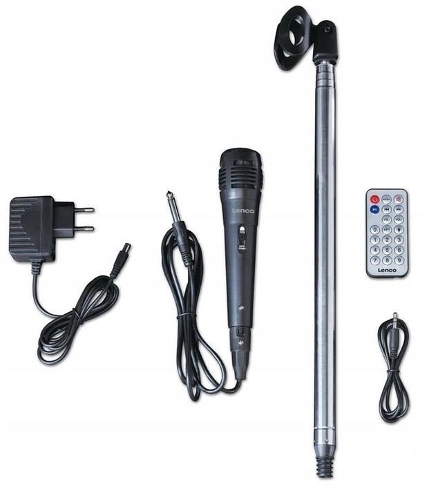Głośnik AUX Bluetooth SD USB KARAOKE LED STOJAK