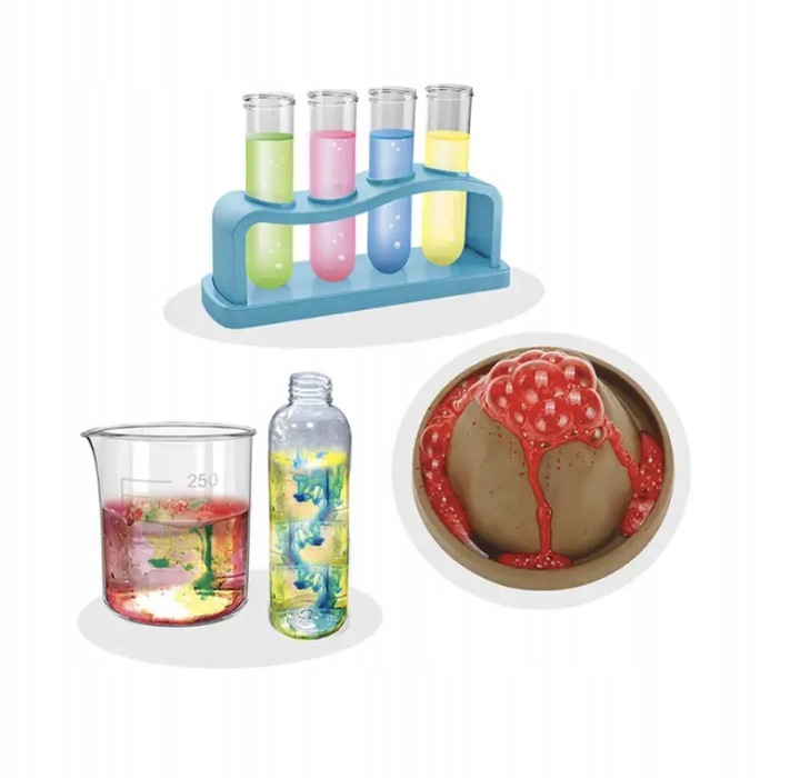 Zestaw Edukacyjny 14 Eksperymentów Naukowych Wybuchowy Wulkan Mały Chemik